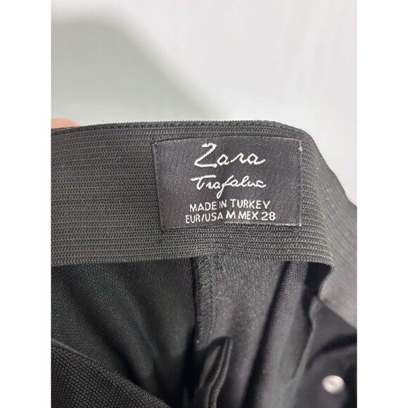 Zara Trafaluc Culottes Pants Womens Medium Black Wide Leg Cropped Pull On Sailor - Picture 10 of 10